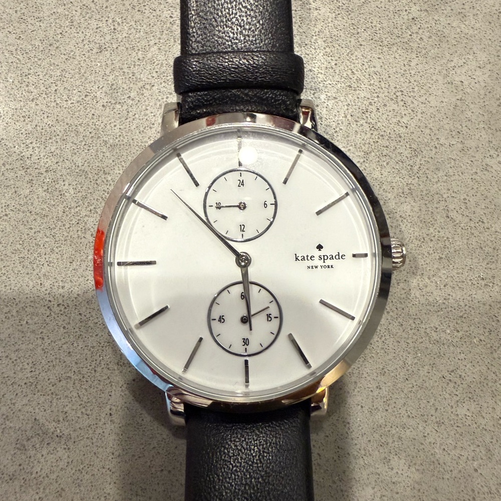 Kate Spade Black Leather Strap Watch